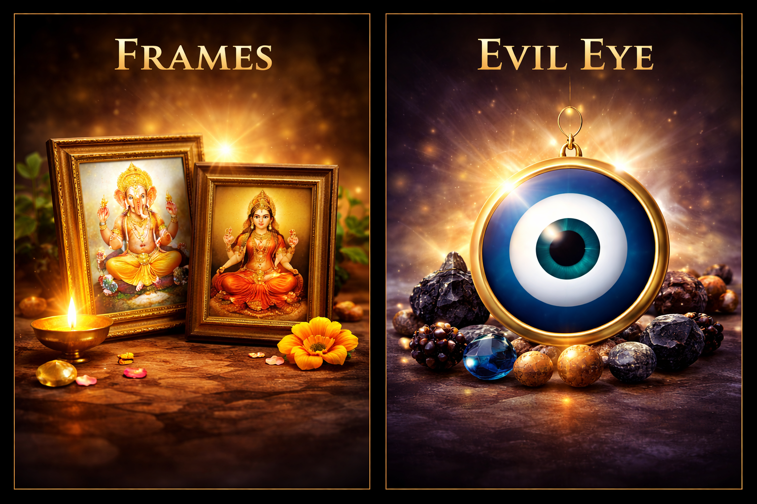 Spiritual frames and evil eye products